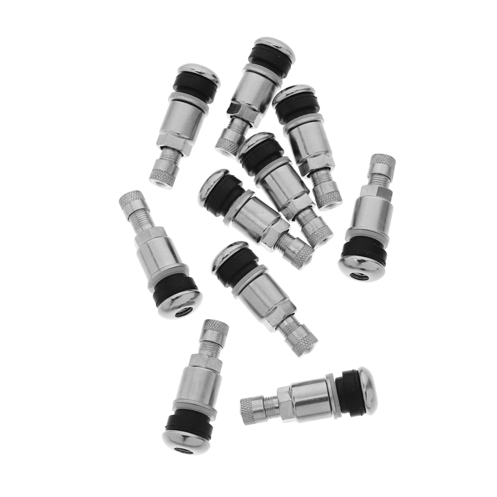 Abaodam Valvole per Pneumatici Auto Resistente e Facili da Installare in Acciaio 45 10 Pezzi Efficiente e Affidabile Stelo Tubeless Argento per Gomme