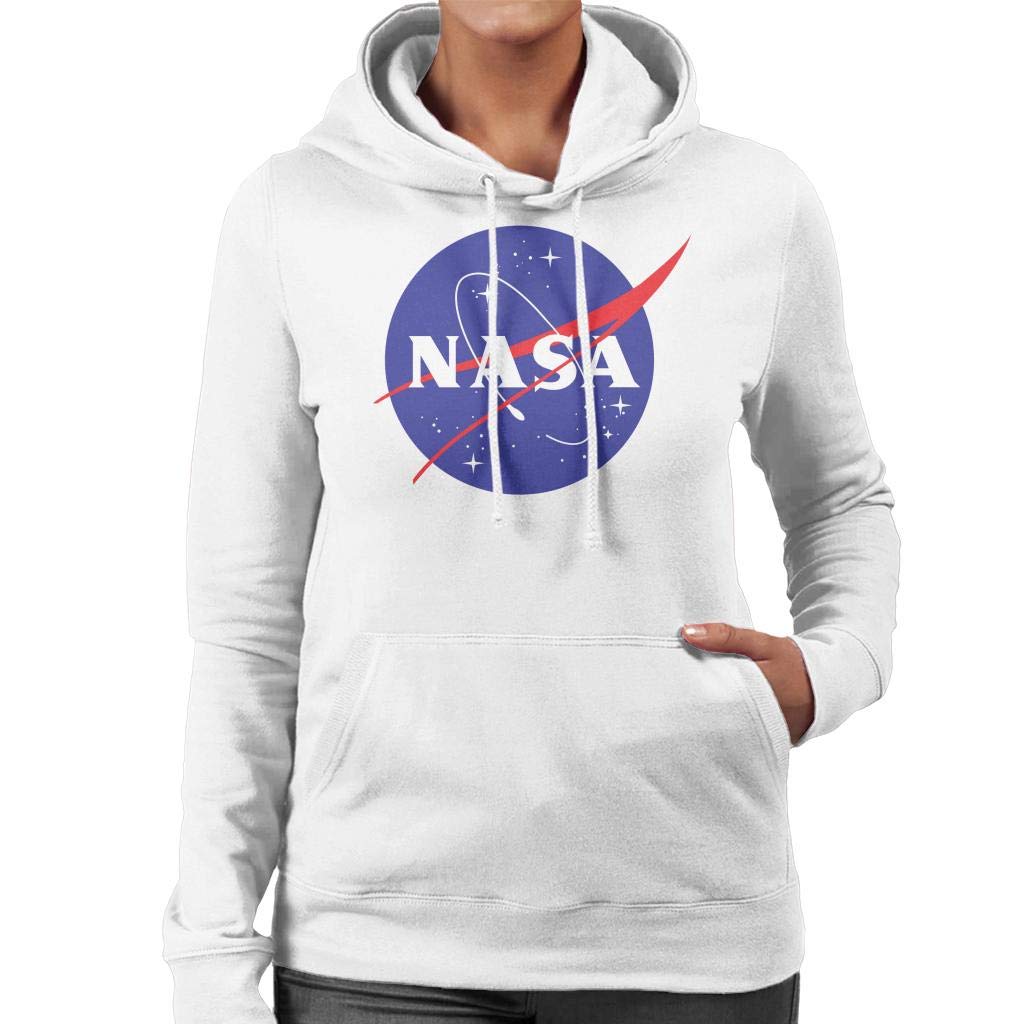 The NASA Women's Classic Insignia Hooded Sweatshirt, White, S