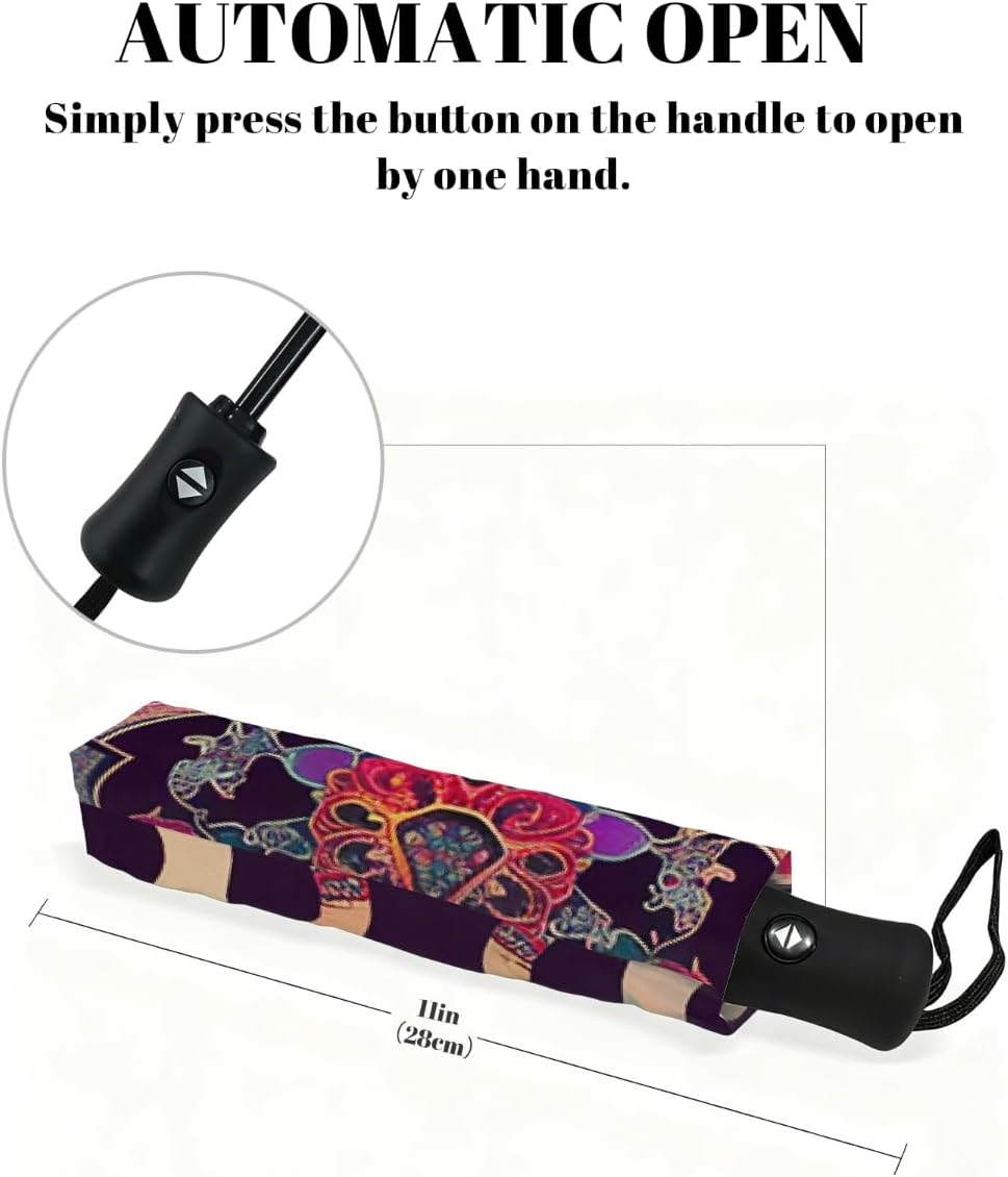 Compact Umbrella Windproof Strong for Kids Women Men Auto Open Close Folding Umbrellas UV Protection Travel Umbrella for Sun Rain