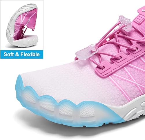 Vista 3 de HIITAVE Zapatos de agua antideslizantes, zapatos acuáticos descalzos, de secado rápido, ligeros con playa, río, piscina, para hombres y mujeres