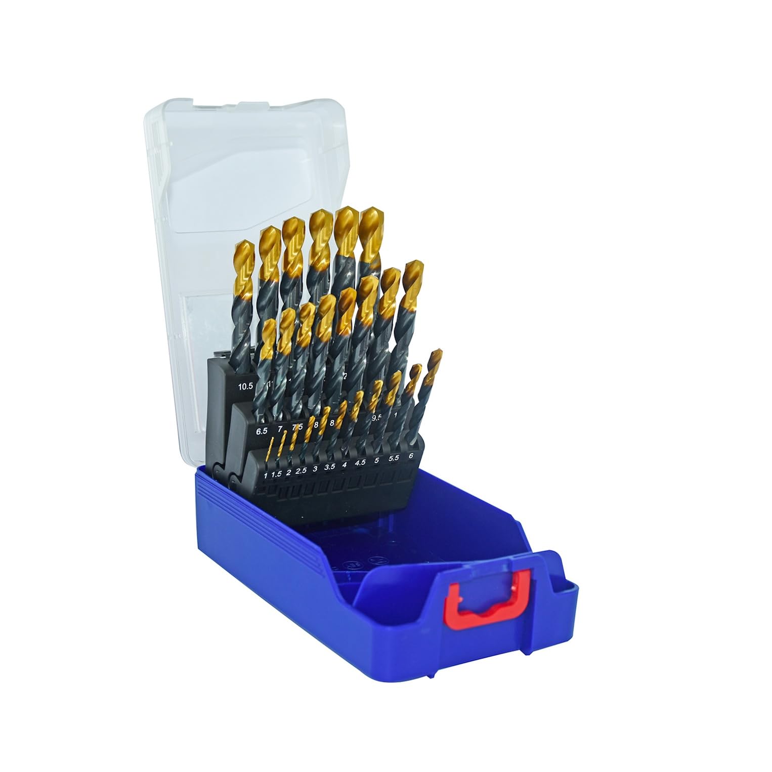 TIVOLY - Caja de Brocas de Metales de Alto Rendimiento - Para Perforar Metales, Cobre, Aluminio, Hierro Fundido, Acero Inoxidable - 25 Brocas HSS Ø 1 a 13 mm