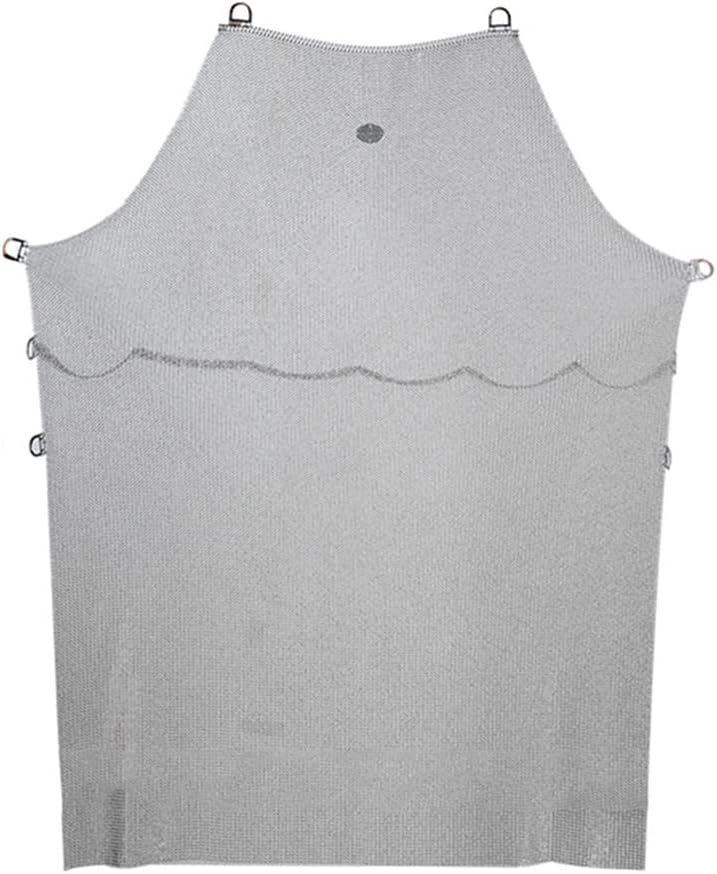 304 Stainless Steel Cut-Resistant Apron, Slaughterhouse Safety Work Apron with Adjustable Shoulder Straps, 5 Sizes (Size : 60x80cm)