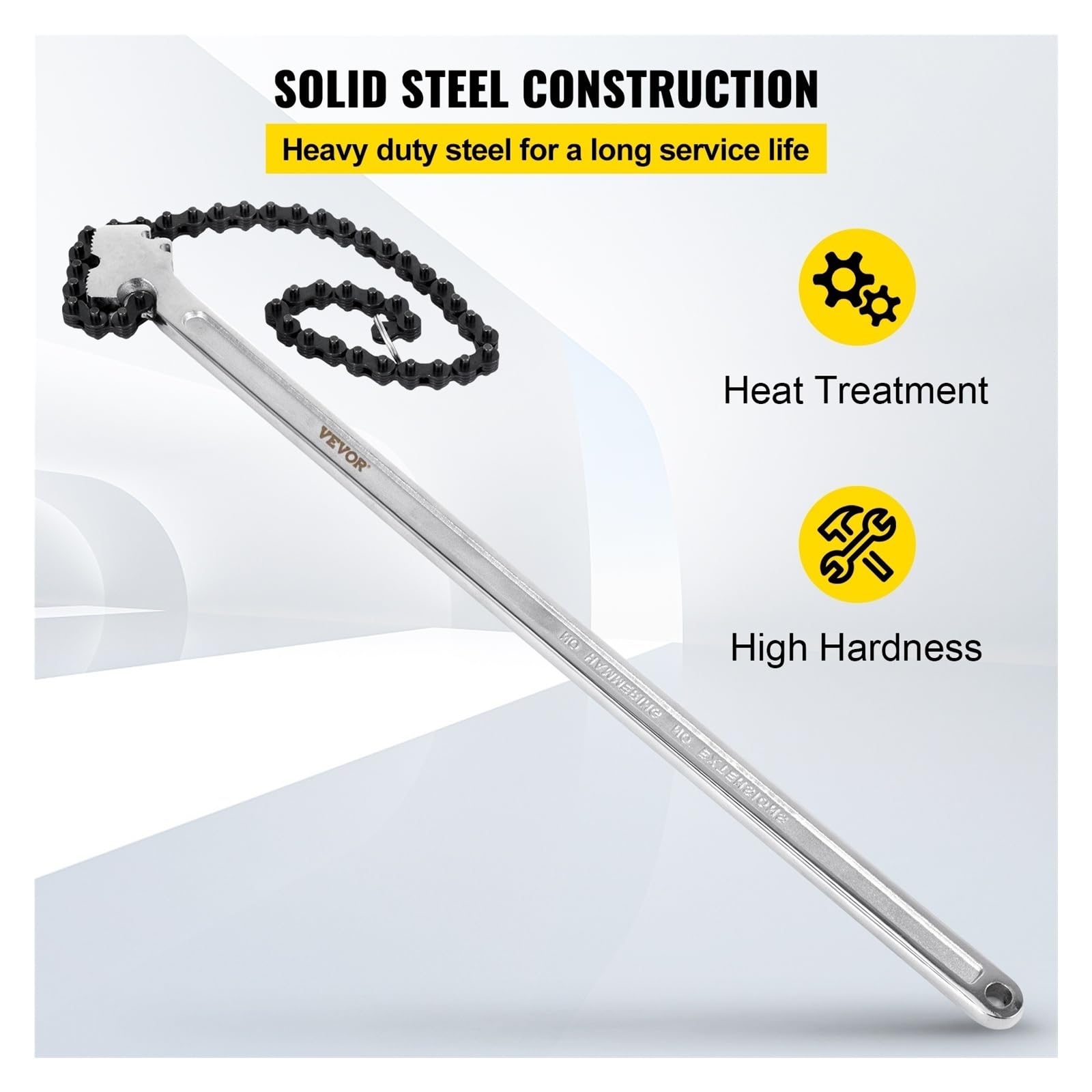 24in Pipe Chain Wrench w/ 6.7in Dia Capacity Carbon Steel Heavy Duty Manuel Strap Oil Fuel Filter Hand Removal Tool Do użytku DIY