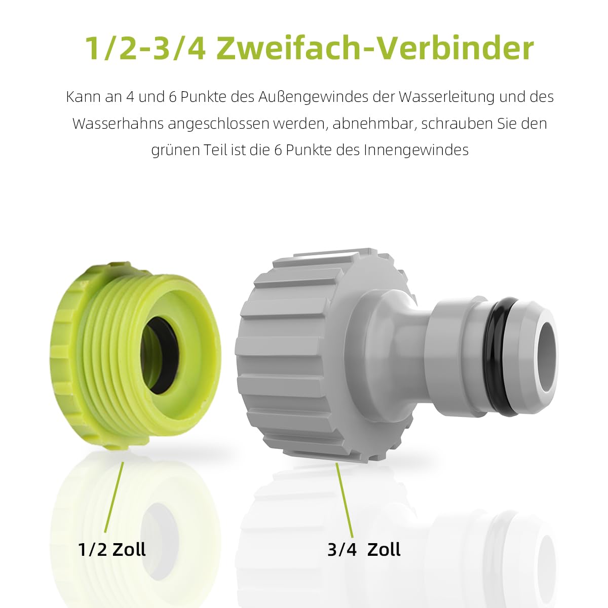 TOPWAYS® 3/4 Pollici e 1/2 Pollici BSP 2in1 in Ottone Metallo da