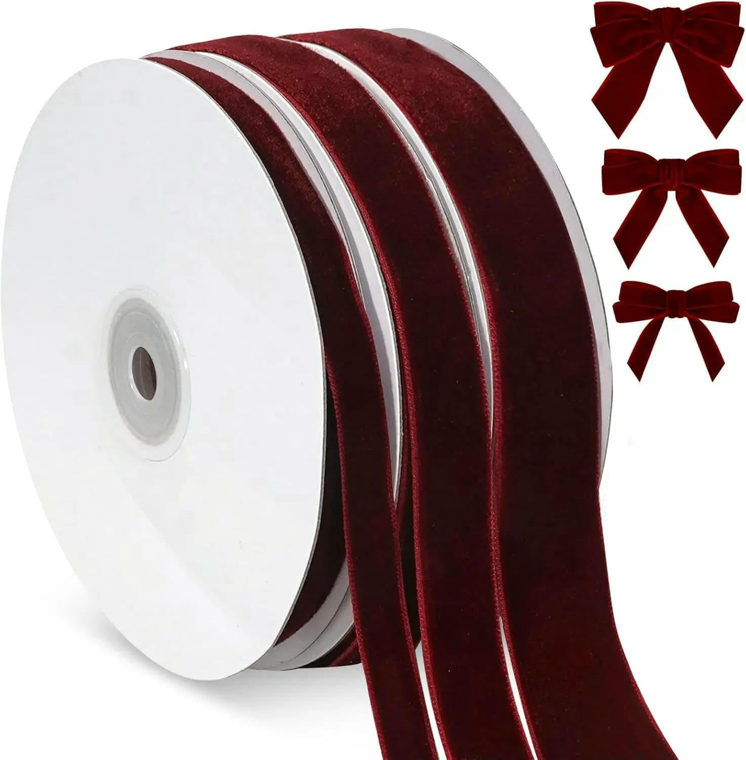 Cinta de terciopelo de 1/2/2,5 cm para decoración de bodas, fiestas, lazo para el pelo hecho a mano, decoración navideña, color verde, 2,5 cm