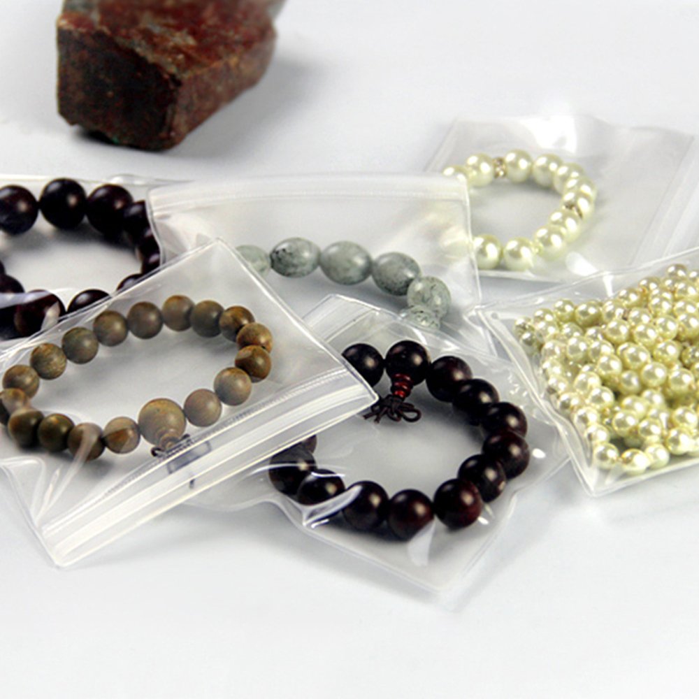 Lot de 30 sachets à bijoux transparents anti-oxydation avec fermeture éclair refermable en plastique pour bracelets, bagues, boucles d'oreilles 15 x 15 cm