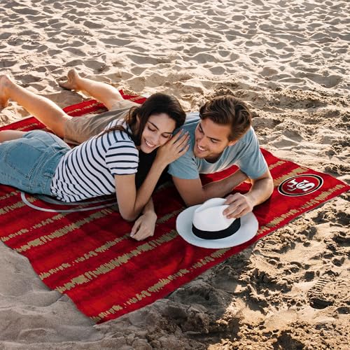 Image of Northwest NFL San Francisco 49ers Oversized Microfiber Beach Towel, 60 x 70 Inches - Quick Dry, Sand Resistant, Lightweight, Highly Absorbent, Shibori Design
