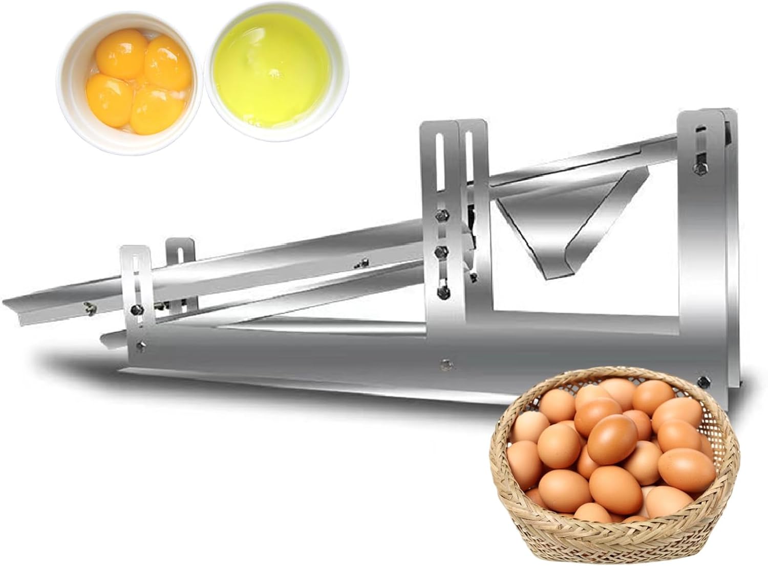 Commercial Egg Yolk Separator Machine – 304 Stainless Steel Egg White Separator for Baking, Bakeries & Restaurants – 800 Eggs/Hour, Adjustable Gap