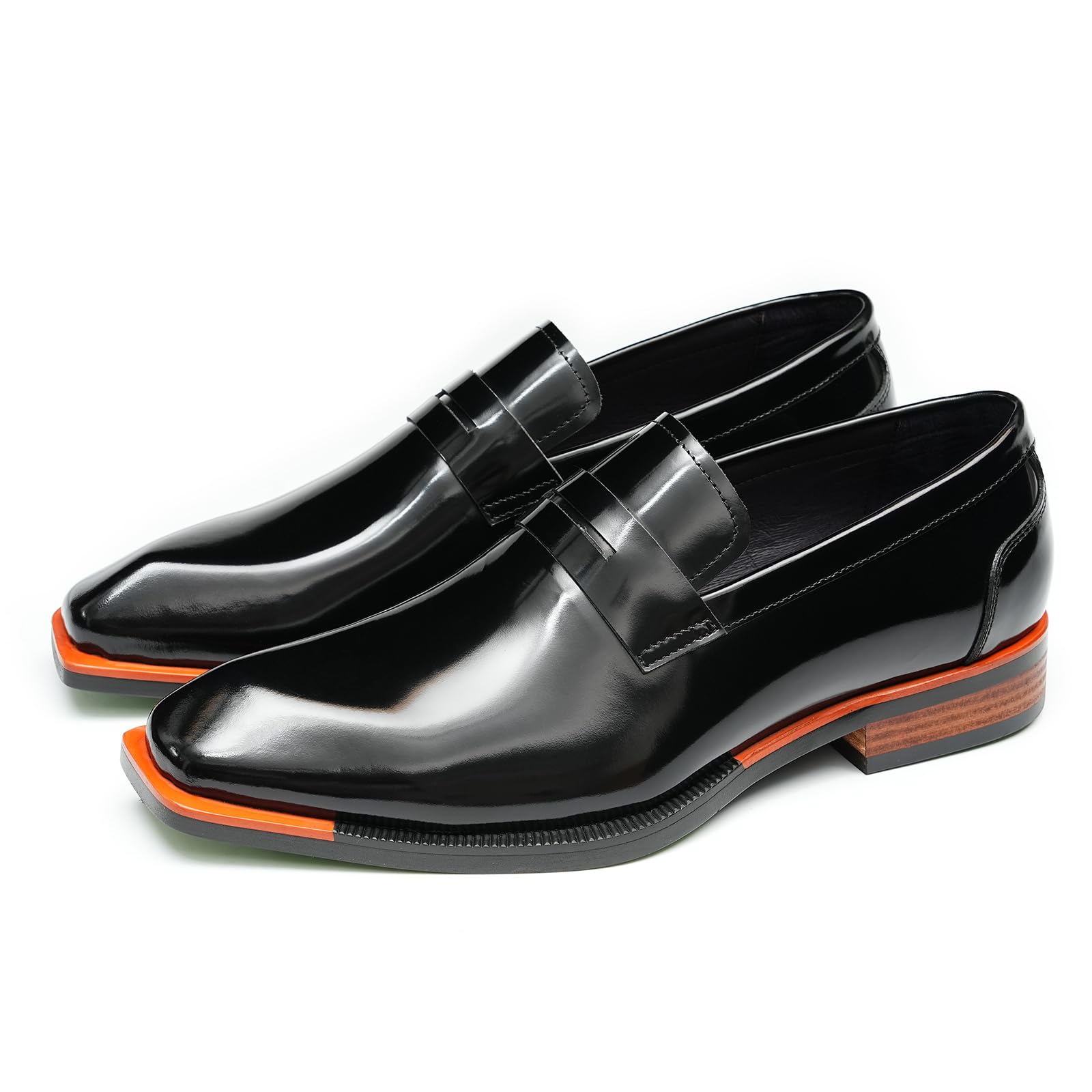 Mocassini Casual Affari in Pelle Vernice da Uomo Scarpe Slip On Basse Formali