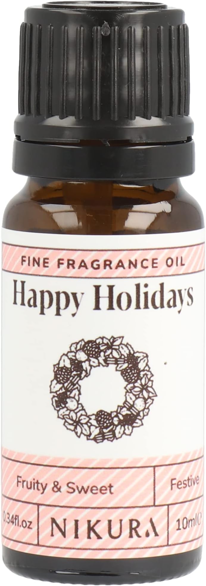 Nikura Happy Holidays Fine Fragrance Oil - 10ml | Perfect for Soap Making, Candle Making, Wax Melts, Diffuser, Burner | Great for use in Bath Bombs, Perfume Oil, Perfume Scents | Vegan & UK Made