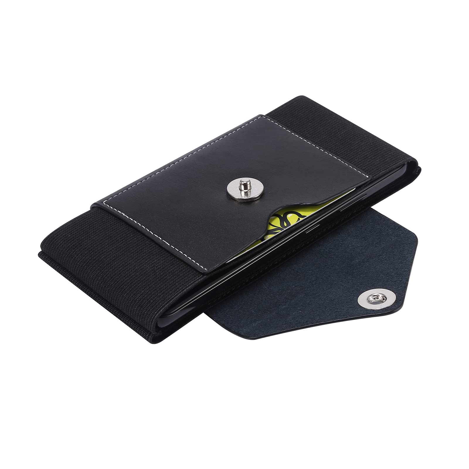 Mens Cell Phone Belt Clip Pouch Leather, Vertical Leather Smartphone Belt Bag Black - Image 4