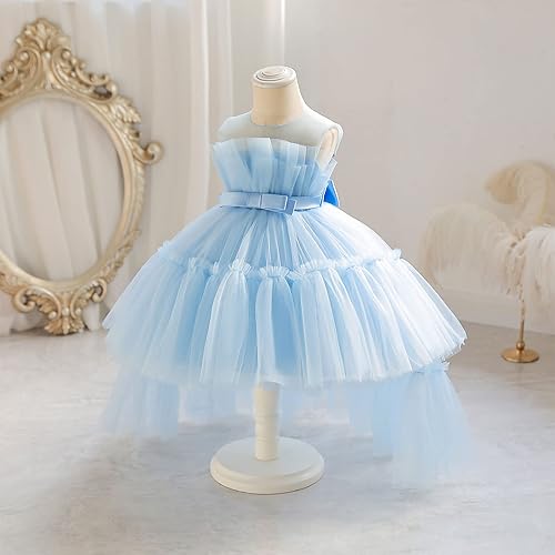 Miniatura 2 de Miipat Vestido de niña de flores para bebé, boda, fiesta, tul, princesa, vestido de baile, vestido formal con lazo para la cabeza