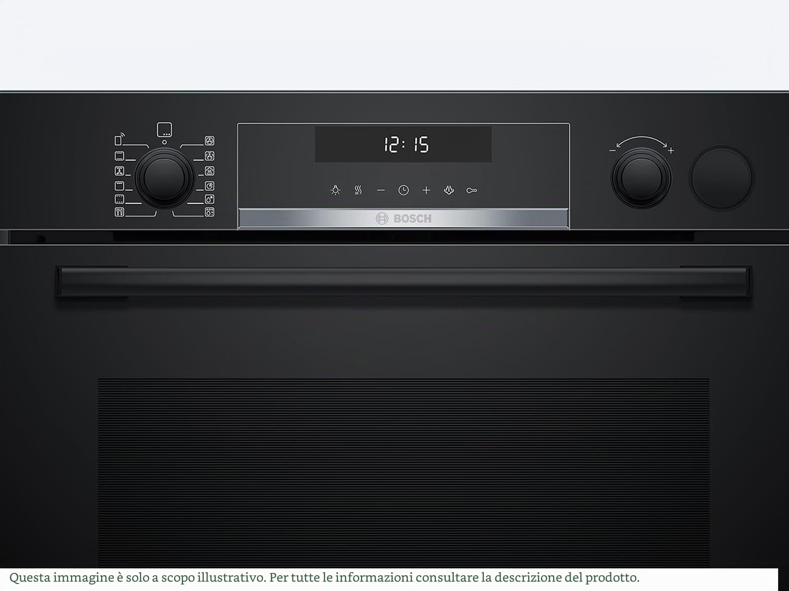 Bosch HRG578CB7, serie 6, forno intelligente da incasso con supporto per vapore, 60 x 60 cm, prodotto in Germania, pirolisi, termometro per arrosti, funzione Air Fry, funzione aria calda 3D, soft