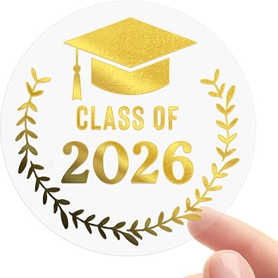 100 x Graduation Stickers, Class of 2024, Congratulations Graduates, Gold Foil Stickers, Foil Metallic Seal, Graduation Stickers, Graduation Labels, Graduation Party