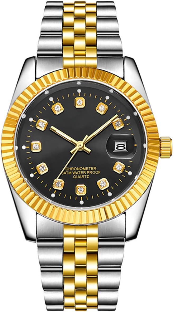 Men's Classic Design Analog Quartz Watches Fashion Business Watch Stainless Steel Waterproof Date Casual Wrist Watch for Men