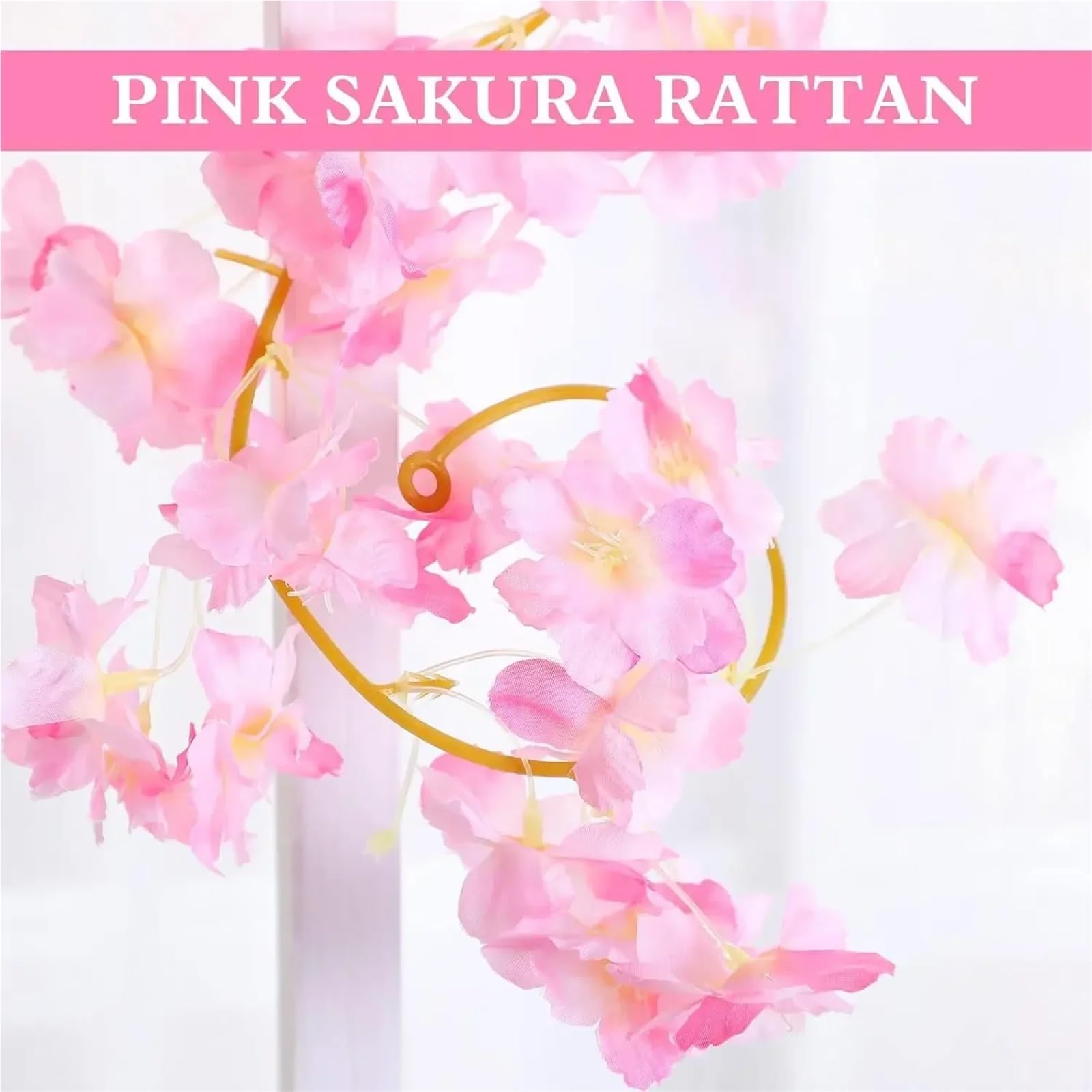 Vite Di Rose Artificiali Con Foglie 1/3/5P/10 pezzi ghirlanda di fiori ciliegio rosa artificiali Sakura, decorazioni for arco nuziale, finti for la casa, for feste, regalo