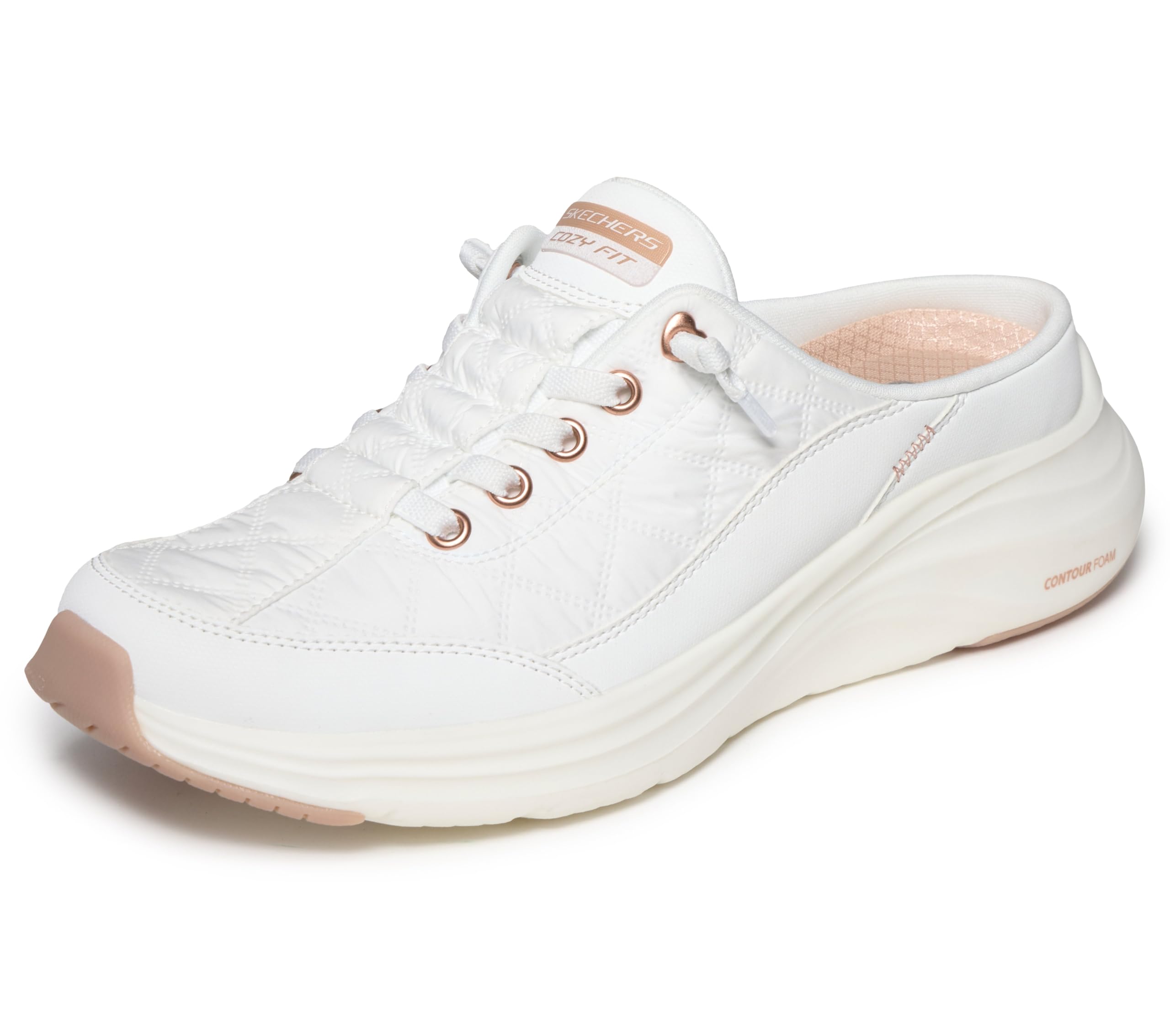 Skechers Damen Contour Foam Cozy Fit Forever Dream Sneaker, Weiß/Rotgold, 10