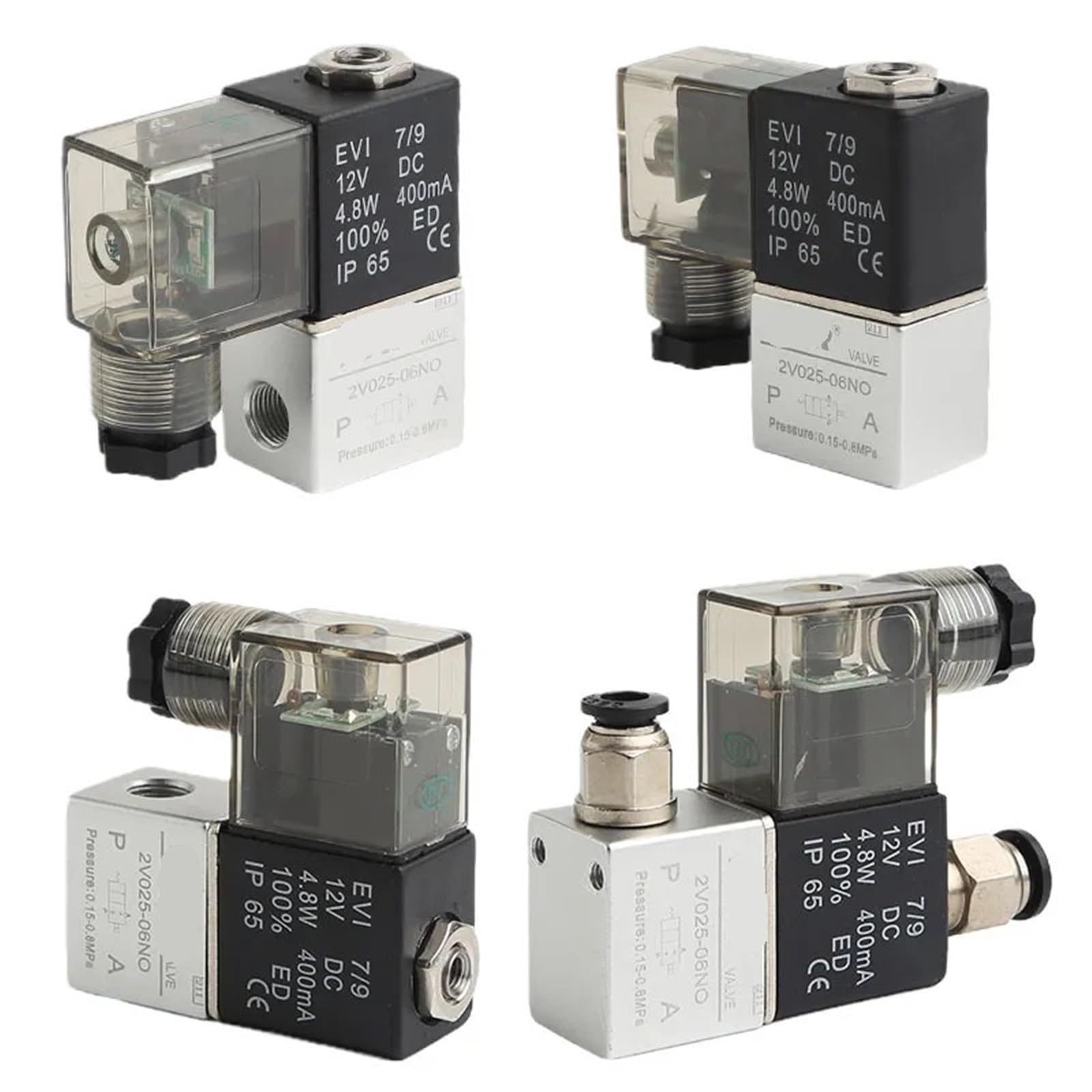 Électrovanne pneumatique normalement ouverte 2V025-06A DC24V tuyau 8mm air comprimé