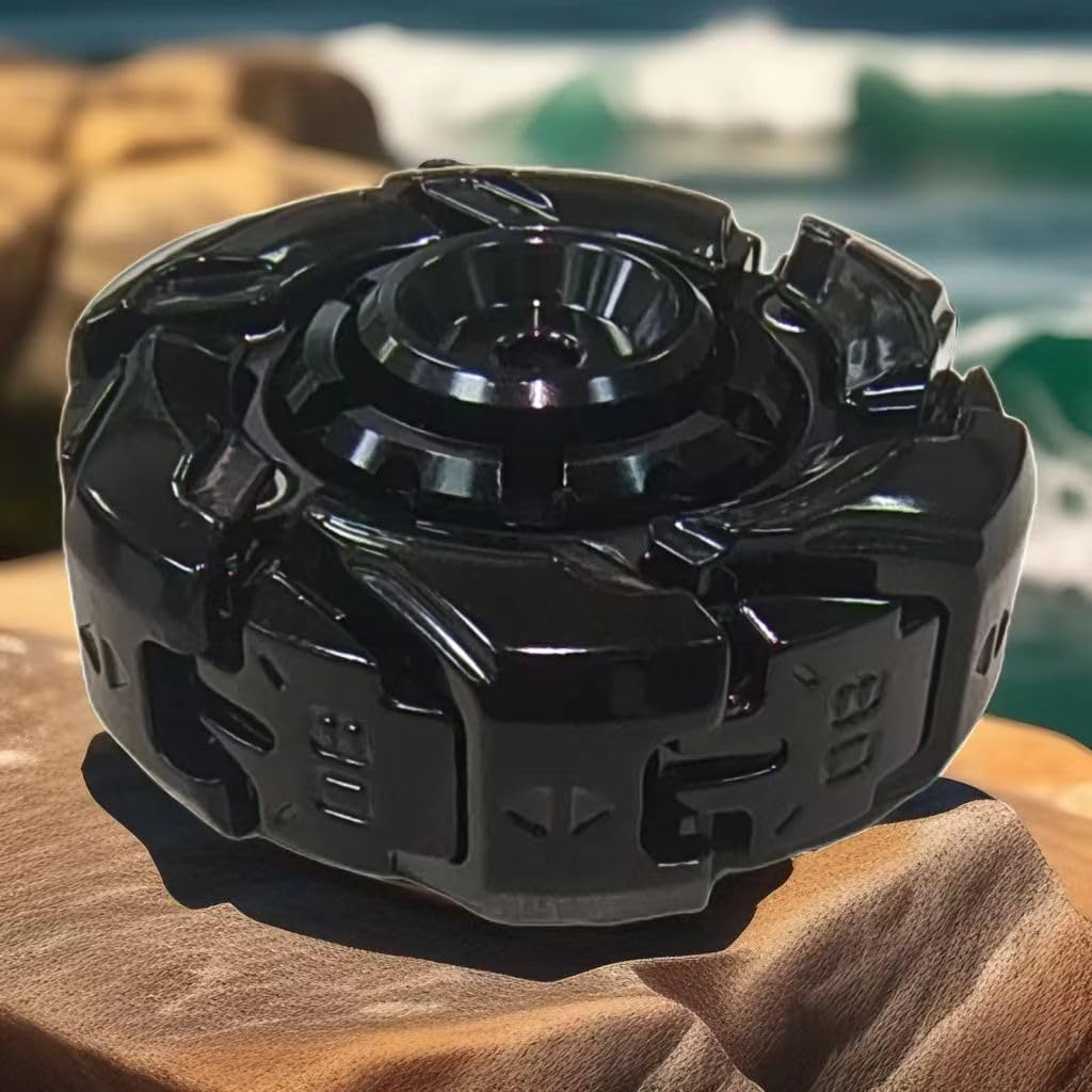 EDC Fidget Spinner for Adults - Auto-Open Armor Design, CNC Zinc Alloy & Aluminum Gyro Toy, Pocket Stress Relief Gift (Black)