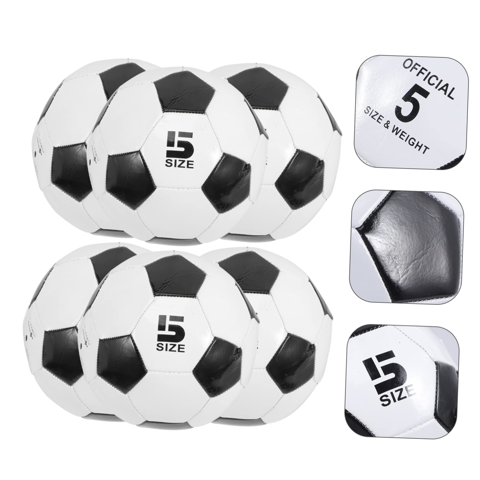Pallone da Calcio Taglia 5 per Allenamento Pvc 6 Pezzi Ragazzo Ragazza | Pratica su Cemento e Training Calcio, Alta Elasticità, Buona Presa, Resistente All’usura