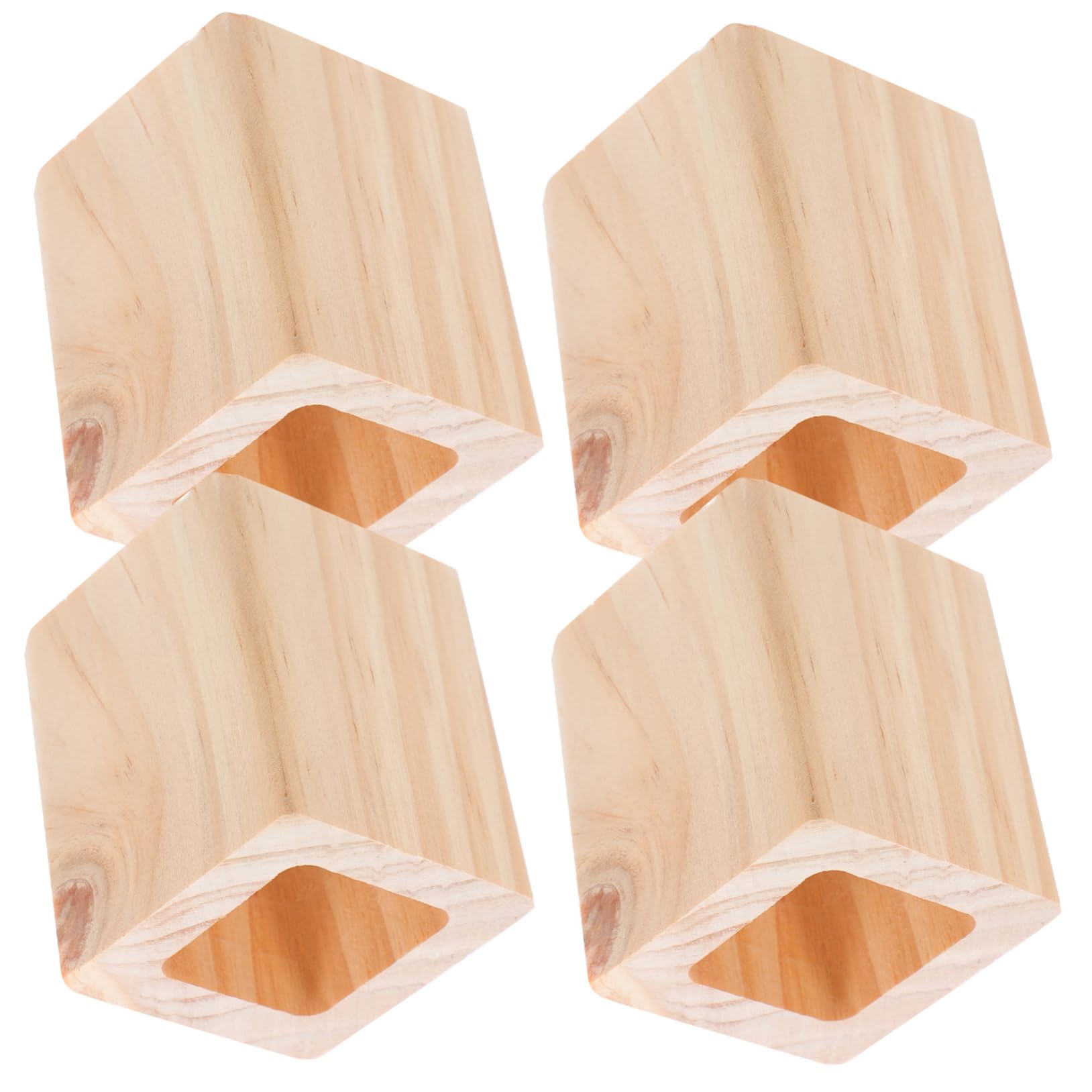 TEHAUX 4pcs Wooden Square Sofa Risers Furniture Feet Elevators for Beds Chairs and Tables Minimalist Design for Enhanced Storage and Cleaning Versatile Use Any Room