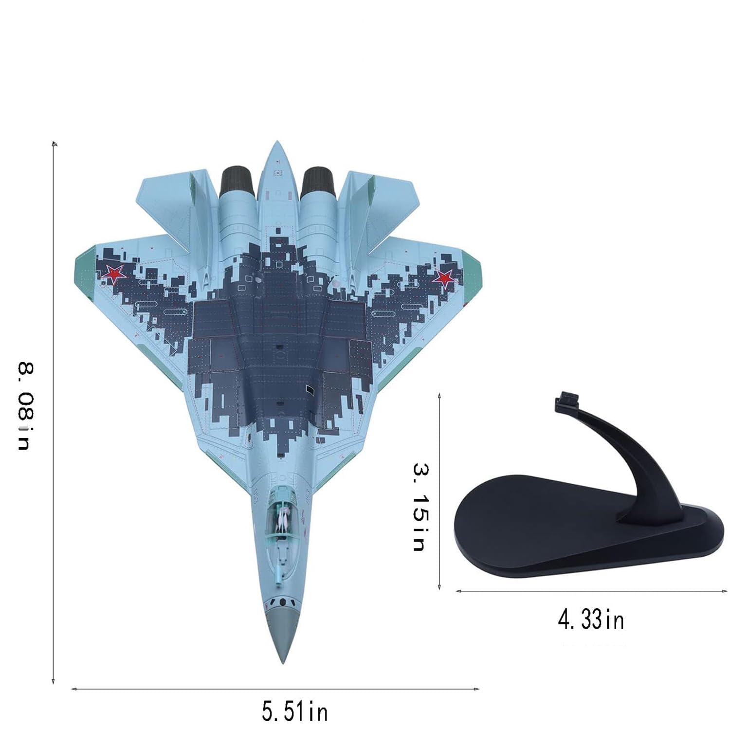 Amazon.co.jp: AZIZAT SU-57戦闘機ジェット飛行機モデル1/100
