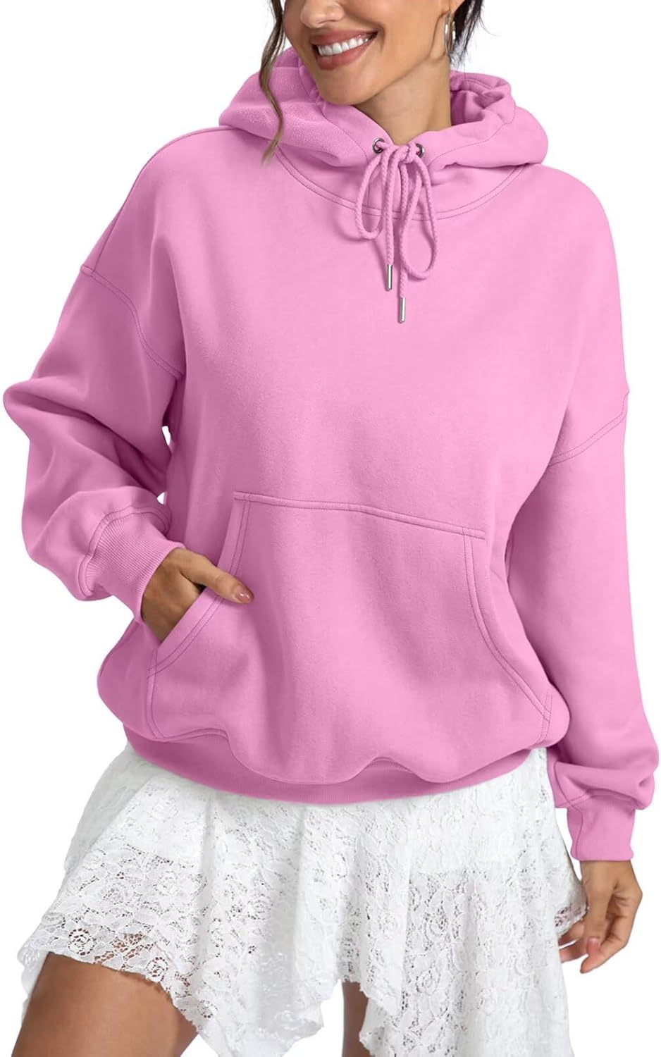 Womens Fleece Hoodies with Pocket Oversized Hooded Sweatshirt Trendy Pullover Long Sleeve Top Fall Outfits 2026 - Image 3