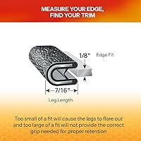 Vista 3 de TRIM-LOK Protector de Borde - Se ajusta a bordes de 3,17 mm, longitud de la patilla 11,24 mm, 76,2 m de longitud - Dedos de agarre dobles - Negro