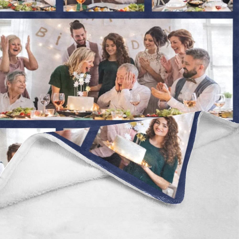 Couverture Personnalisée Photo Texte - Cadeau Unique Famille, Couple, Animaux | Mémoire Douce Taille Multiples