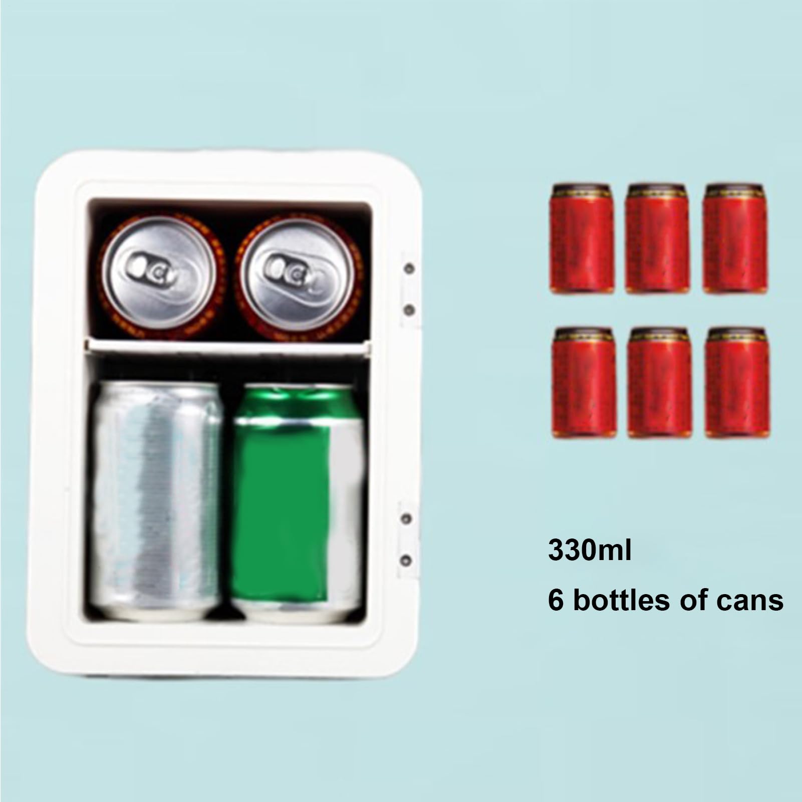 Generico Frigo portatile auto,Frigorifero portatile auto,Congelatore auto | a doppio uso da 6 litri | Frigo auto 12V DC 220V AC, dispositivo di raffreddamento portatile da viaggio auto be
