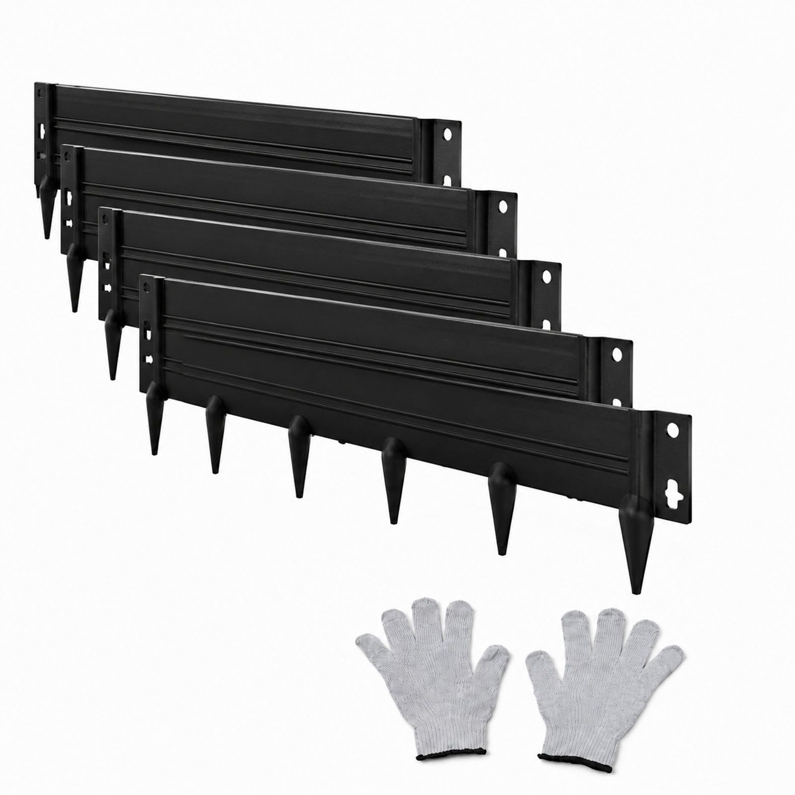Bordure de Jardin en Acier, Lot de 5 pièces Gris foncé pour pelouse et parterres