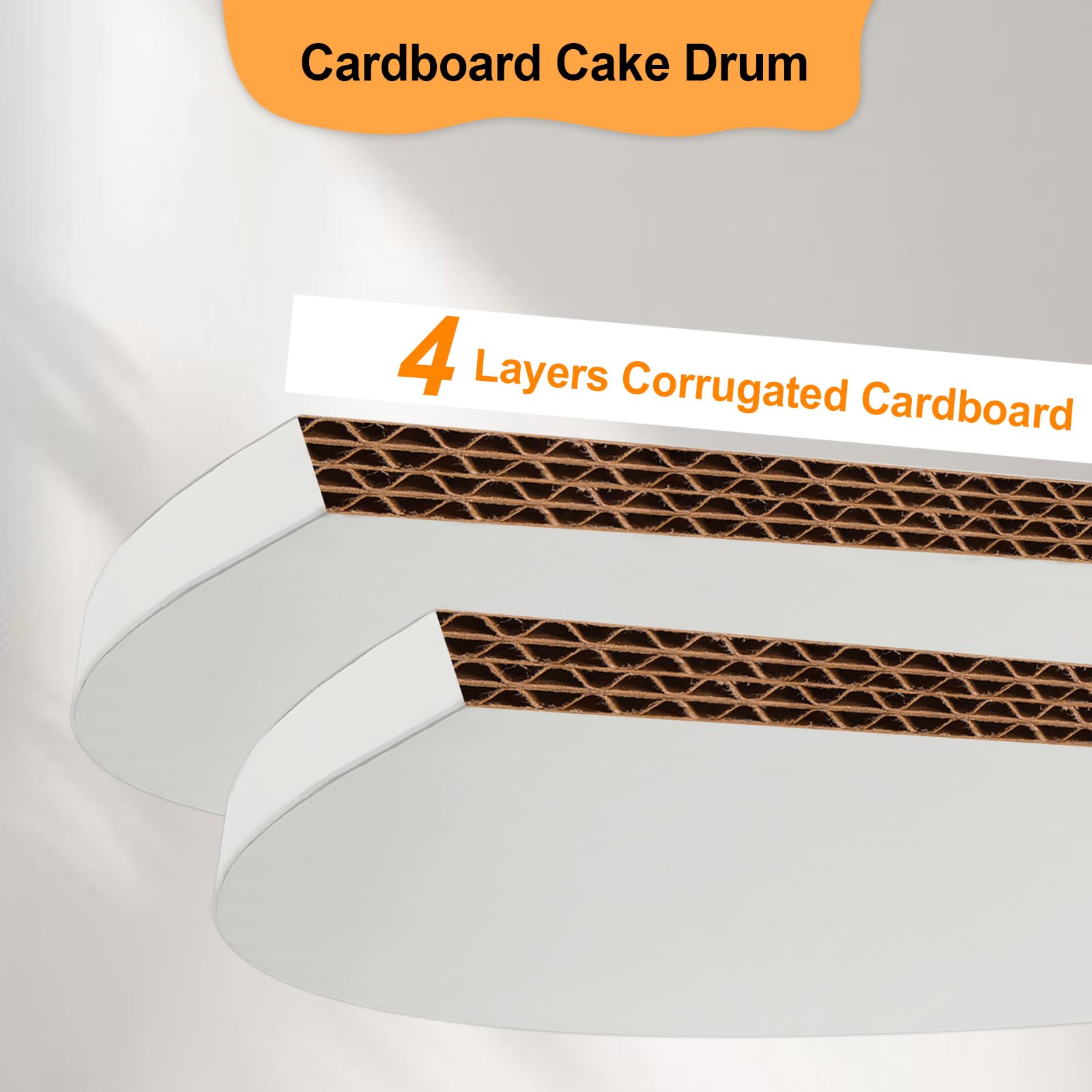 12 Stück Kuchentrommeln 25,4 cm, 1,27 cm dicker Karton, robuste, runde Kuchenplatte zum Dekorieren und Präsentieren – hochwertige weiße Kuchenbasis für Hochzeit