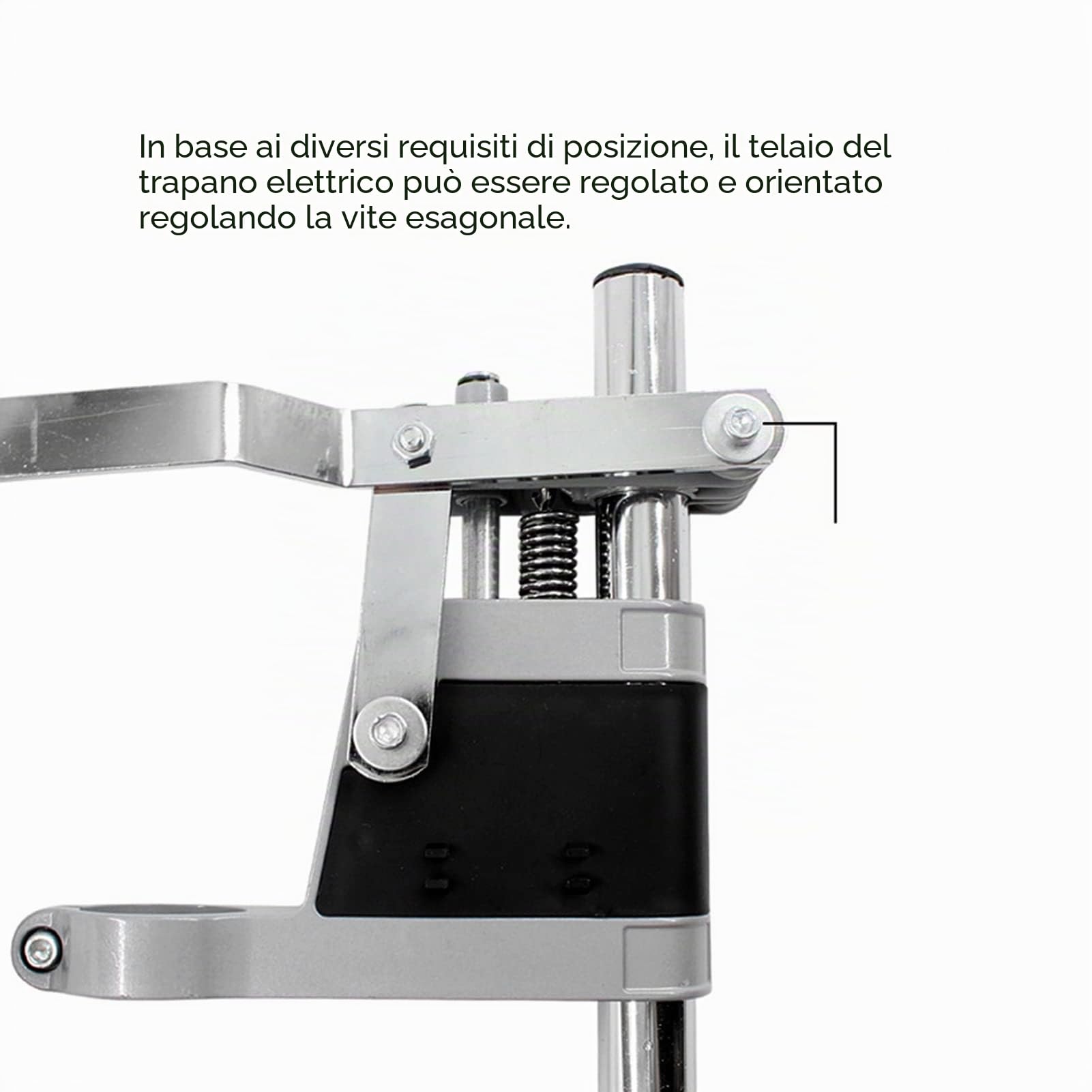 Supporto per Trapano Elettrico Multifunzione Supporto Smerigliatrice, Staffa per Smerigliatrice Trapano a Colonna Morsetto Banco Lavoro Utensile Rotante Lavorazione Legno
