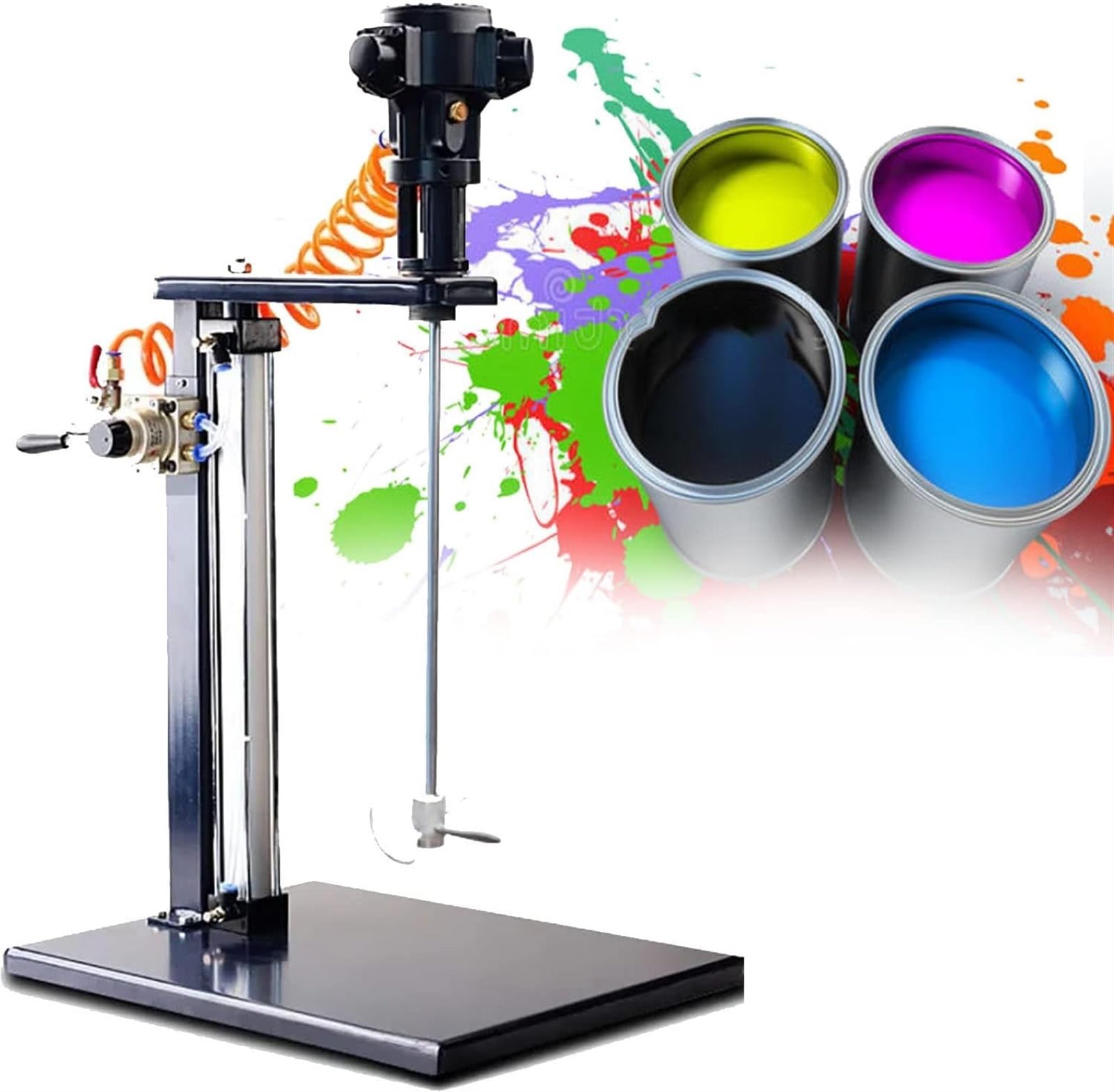 Mezclador de Pintura neumático de 5 galones/20 L, Tanque de Acero Inoxidable, Soporte de Clip, Mezclador de Aire, para Mezclar Yeso, Pintura, mortero y Pegamento.