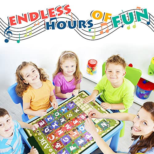 Aminfun 100 Words Wall Chart Talking Poster, 100 Words Spelling & Abc & 123 & Music, Early Learning Electronic Toys, Great Preschool Educational Gifts For Toddlers Boys & Girls #TOP5