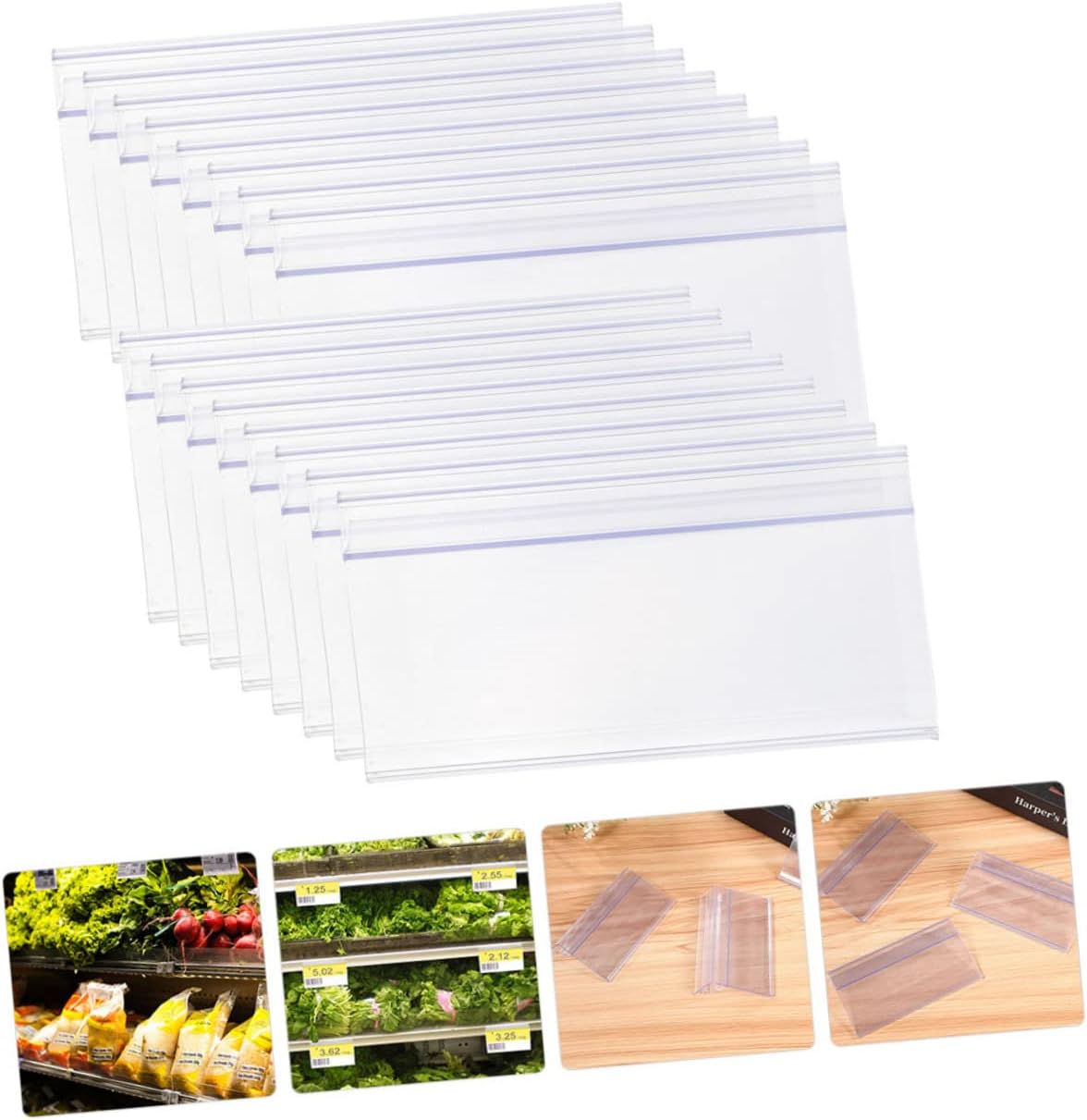 25Pcs Clear Price Tag Holder Display Stand for Retail Shelf Label Holder for Supermarkets and Shops for Organizing Displays