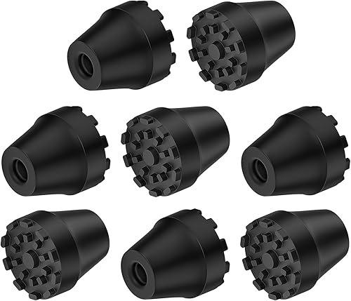 Miniatura 8 de supregear Puntas de goma de repuesto para bastones de trekking y bastones para caminar, tapas negras antideslizantes que absorben los golpes,