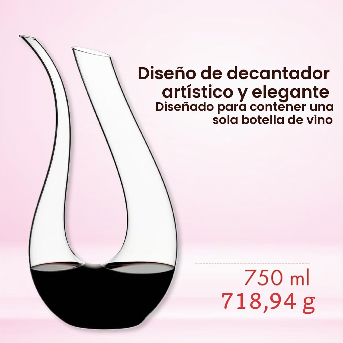 Riedel Amadeo - Decantador | Cristal hecho a mano, 14 pulgadas de altura, capacidad de 50 onzas