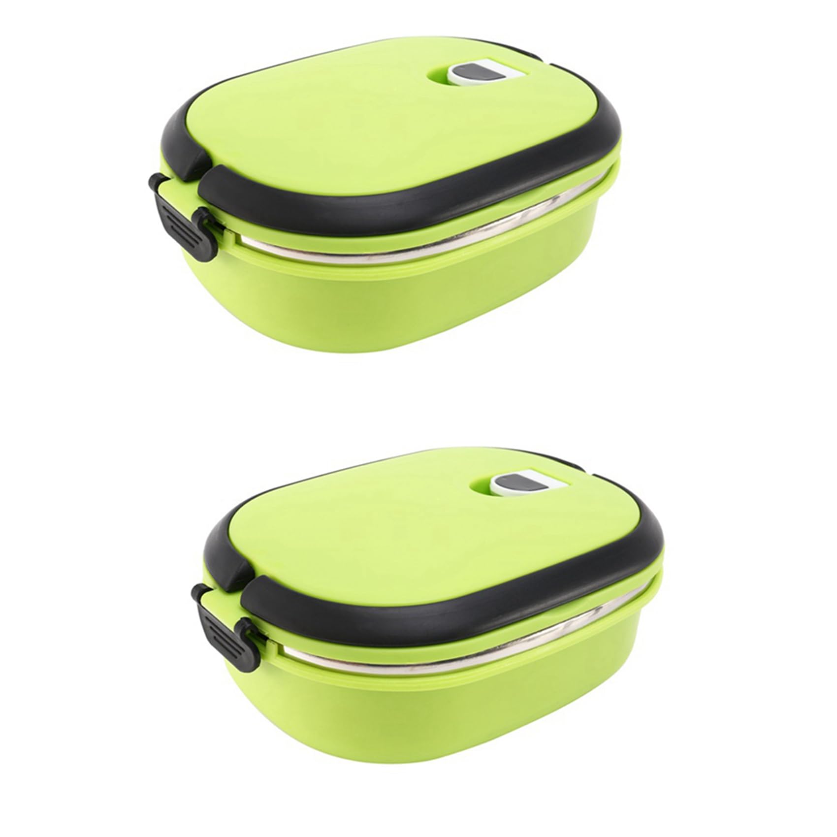 Hndhbfgrt 2X Lunch Box Stainless Steel Bento Box, Portable Airtight Lunch Box with Handle for Adults and Children,900 Ml
