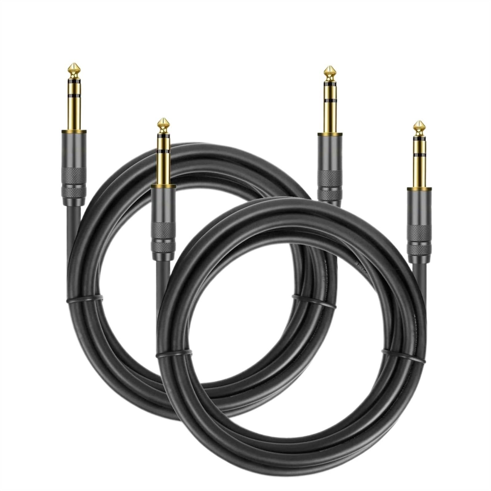 Profesional Cable Audio Cable De Instrumento Recto De 1/4 De Pulgada De 6,35 Mm A 6,35 Mm Cable De Guitarra Profesional De Estéreo Para Amplificador De Guitarra(Pack of 2,5m)