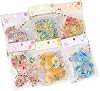 MOMI Seal Flower Seal Flake Seal Transparent Foil Stamping Waterproof Flower DIY Diary Decoration Transparent Waterproof Memo Paper Note Material Diary Decoration Supplies Pack of 6