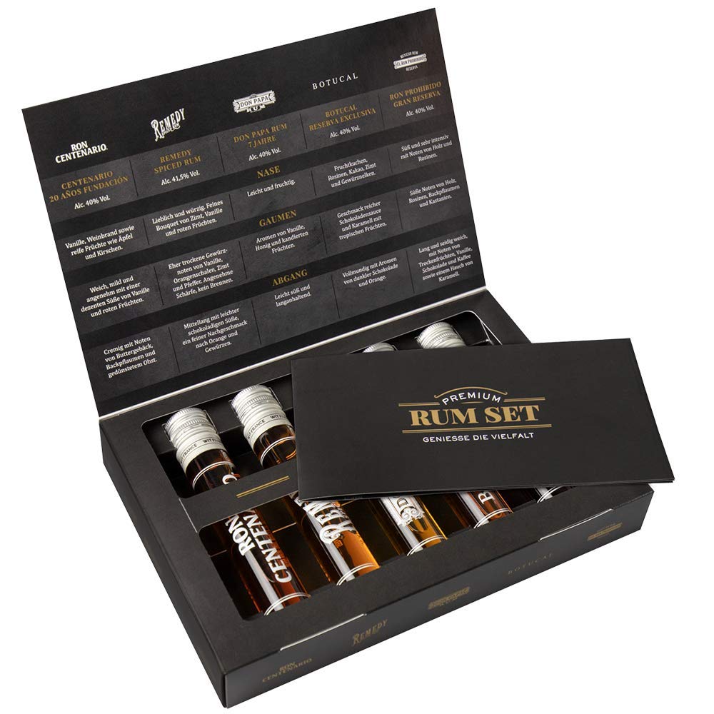 Sierra Madre Tasting Kits Premium Rum Tasting Set | Enthält 5 beliebte Rums | 50ML pro Flasche | Ideal als Geschenk |