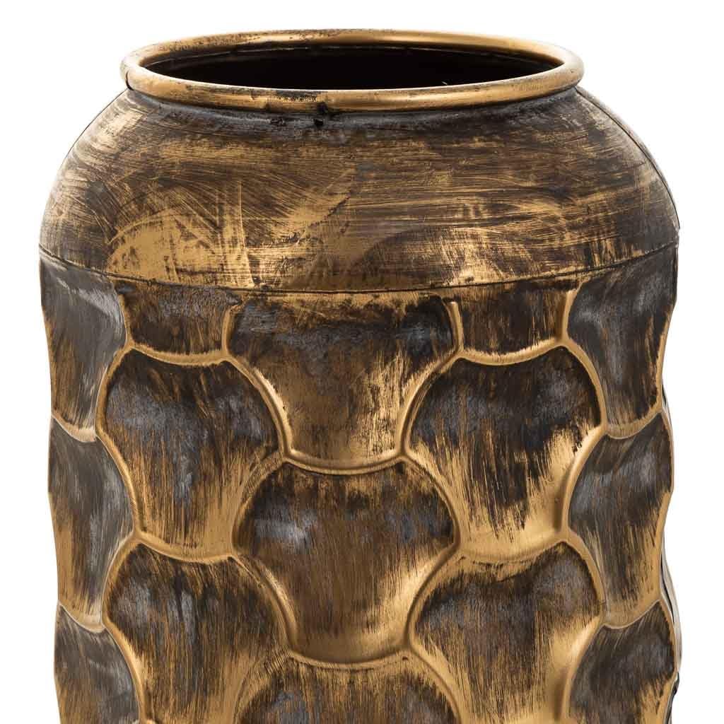 WANDERLUST DECO Jarrón de Metal Marrón 23.5x23.5x57