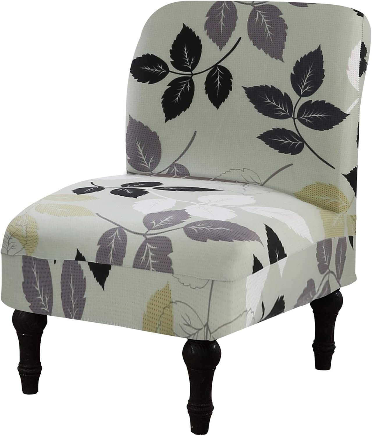 YOPOIY Printed Armless Chair Covers Stretch Spandex Accent Chair Covers Removable Slipper Chair Cover for Living Room -13