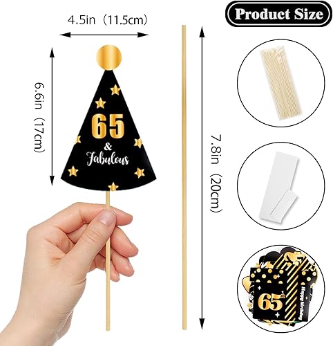 Miniatura 10 de LINGTEER Accesorios para cabina de fotos de fiesta de cumpleaños 55, saludos a cumpleaños 55, 36 piezas de papel para cabina de fotos, color dorado,