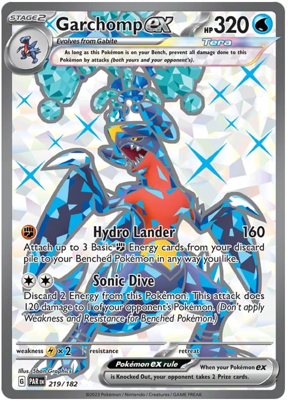 Garchomp ex 219/182 Ultra Rare Pokemon Card | Paradox Rift Set | Scarlet & Violet Series | Titan Authenticated