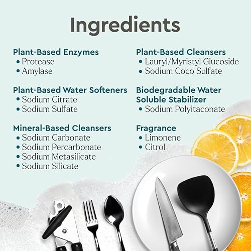 Miniatura 13 de Puracy Cápsulas para lavavajillas, detergente natural para lavavajillas, pestañas para platos libres y transparentes, alimentadas con enzimas, sin