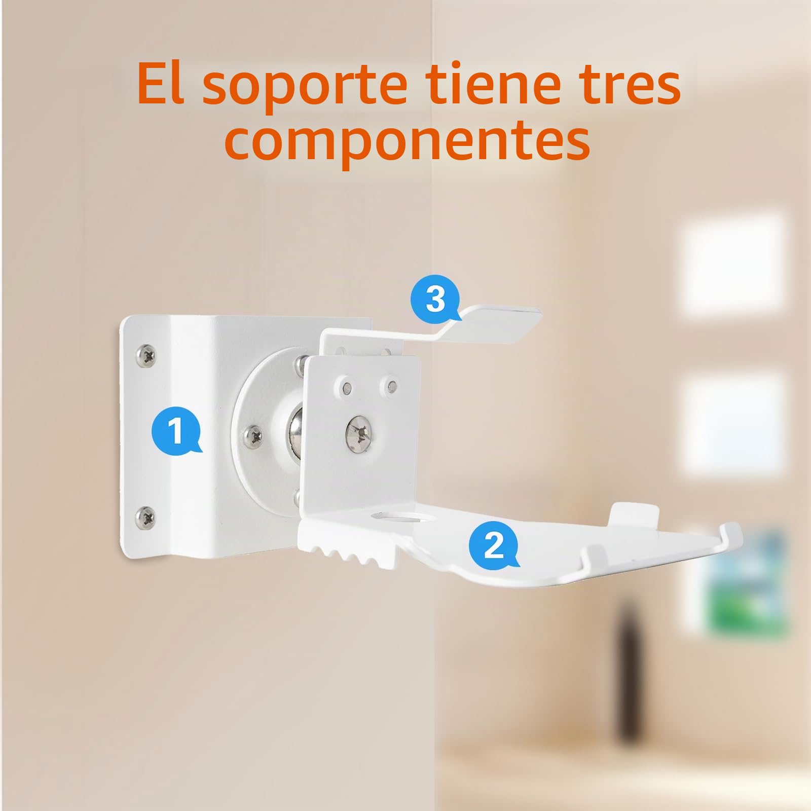 shinar Soporte de Pared de Metal para Sh0w 5 (3ª generación), Giratorio hasta 360°, inclinable -50°/+50°, Accesorio para Sh0w 5 3ª generación con gestión de Cables, Color Blanco