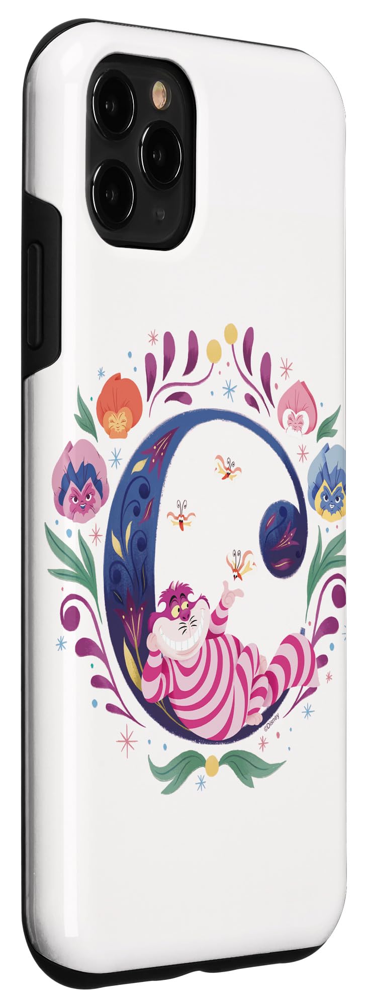 Custodia per iPhone 11 Pro Max Disney Alfabeto Monogramma Lettera C per Stregatto