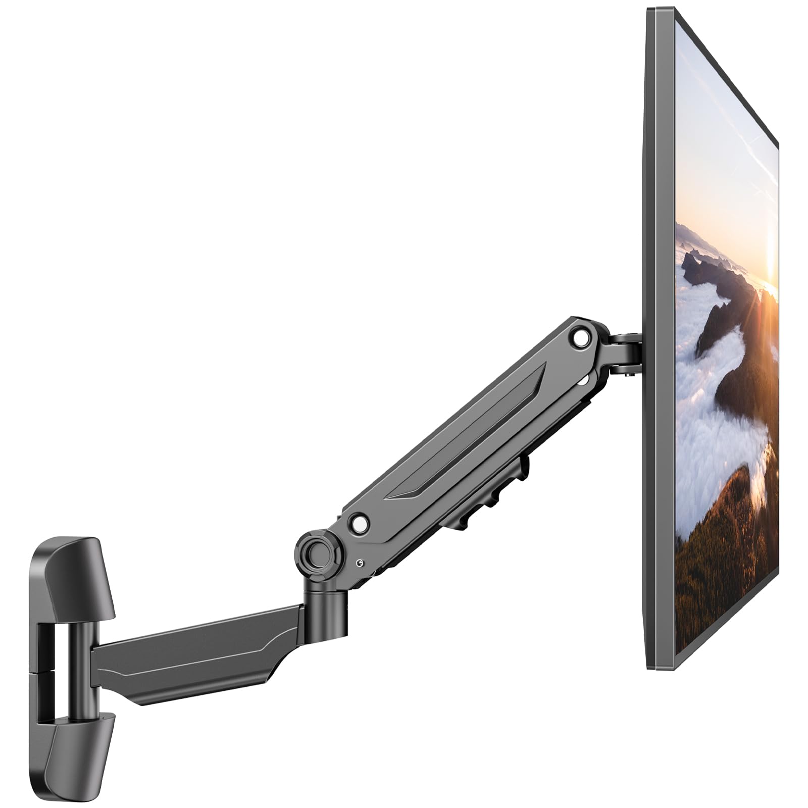 PUTORSEN 17-42 Zoll Monitor Wandhalterung für PC Monitor & TV Bildschirm, Monitor Halterung Wand mit Kostenlos Einstellen Gasfeder, Höhenverstellbarm Neigbar Drehbar, Load 12KG, VESA 75/100